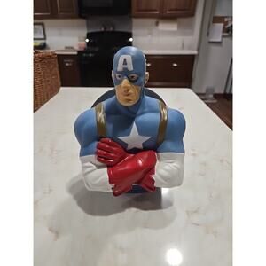 Captain America Piggy Bank 6.25" Tall Avengers Steve Roger Comics Marvel